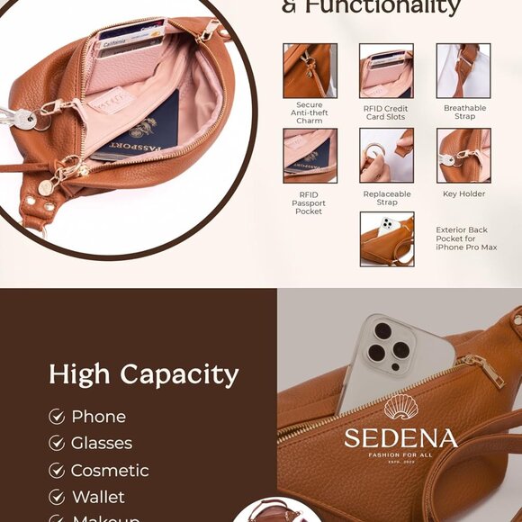 Anti Pickpocket Bag - RFID Crossbody Bag for Travel, Adjustable Strap Multiple C - Picture 7 of 9